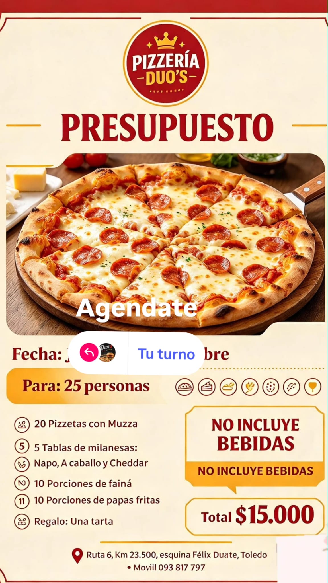 Metro Pizza Clásica